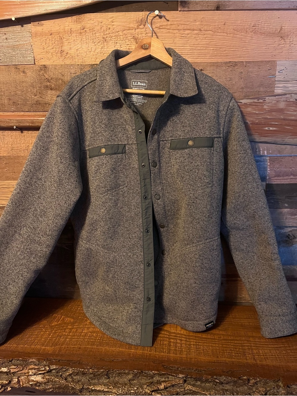 L.L. Bean Men's Heather Gray Wool-Blend Shirt Jacket